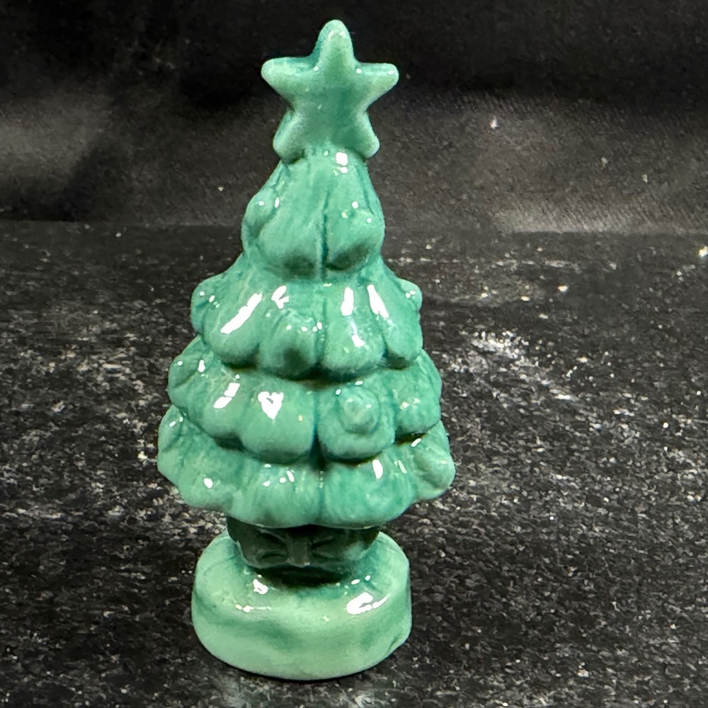 Wade England Christmas Tree Figurine Ceramic Teal Green Mid Century Collectible